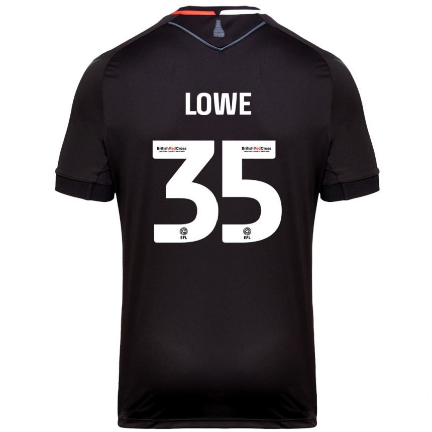 Kids Football Nathan Lowe #35 Black Away Jersey 2024/25 T-Shirt Nz