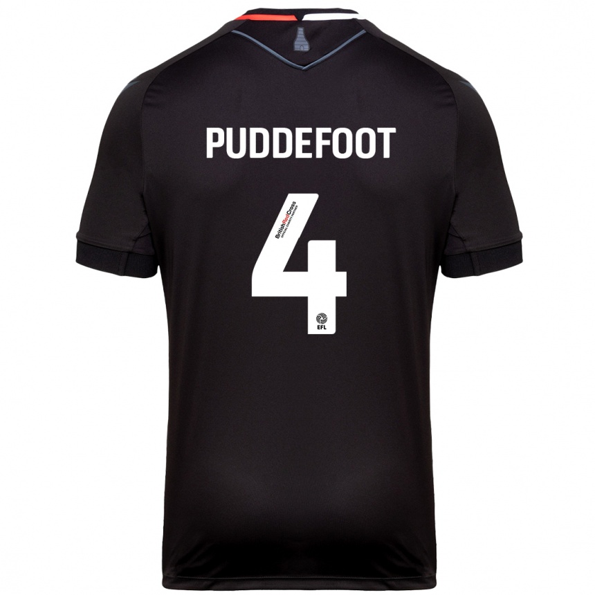 Kids Football Danielle Puddefoot #4 Black Away Jersey 2024/25 T-Shirt Nz