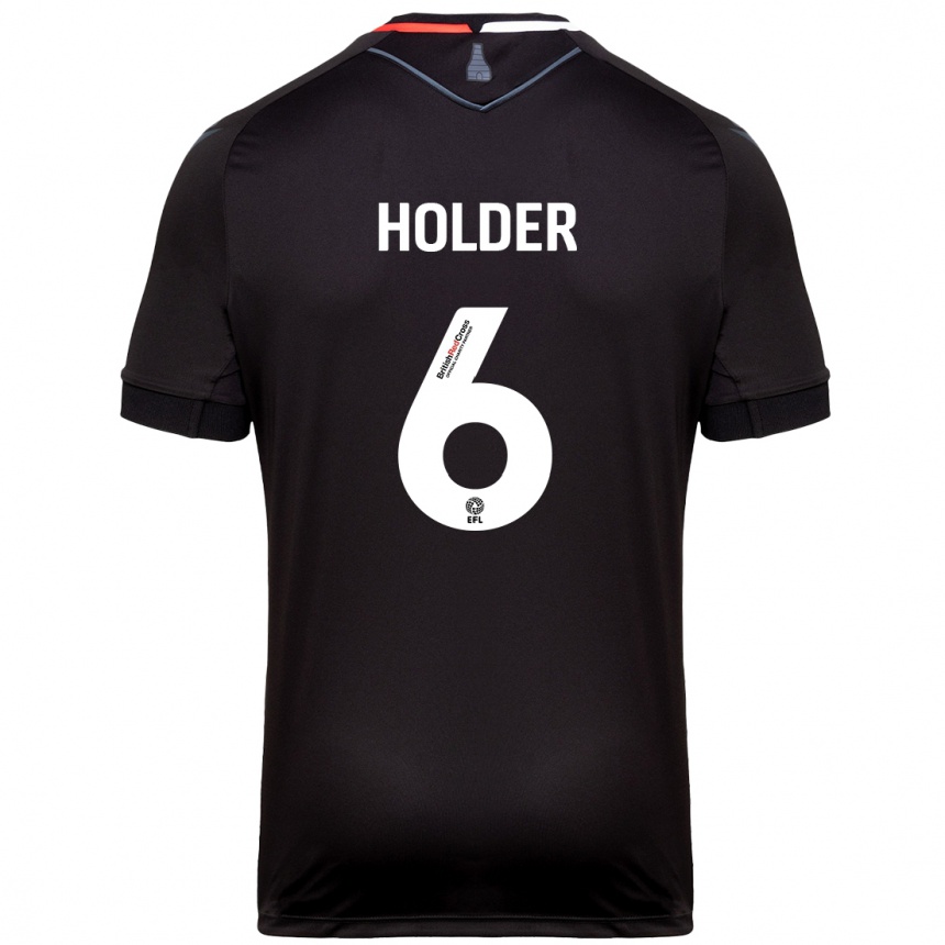 Kids Football Molly Holder #6 Black Away Jersey 2024/25 T-Shirt Nz