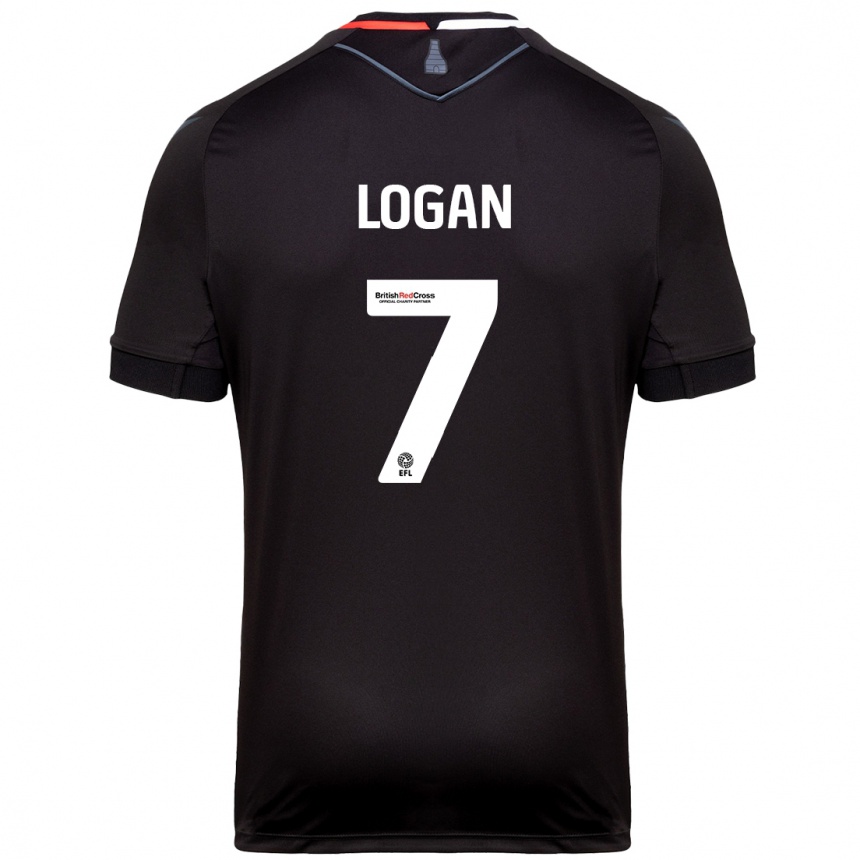 Kids Football Heidi Logan #7 Black Away Jersey 2024/25 T-Shirt Nz