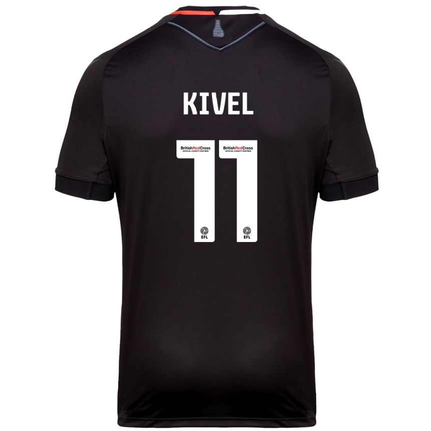 Kids Football Roisin Kivel #11 Black Away Jersey 2024/25 T-Shirt Nz