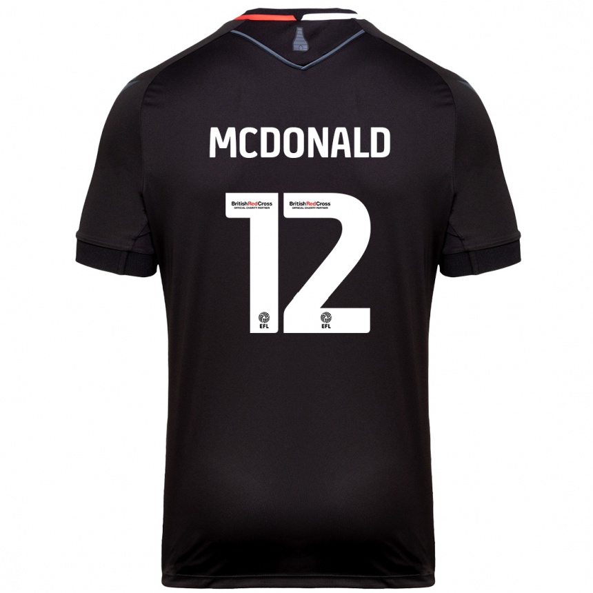 Kids Football Kayleigh Mcdonald #12 Black Away Jersey 2024/25 T-Shirt Nz