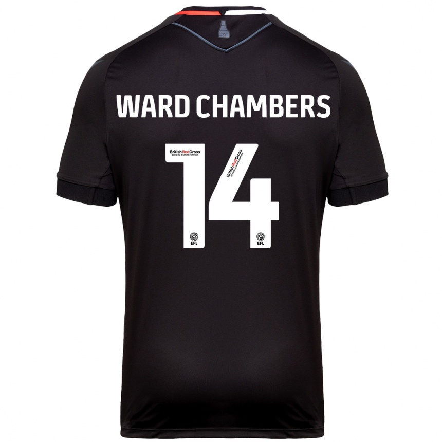 Kids Football Courtnay Ward-Chambers #14 Black Away Jersey 2024/25 T-Shirt Nz