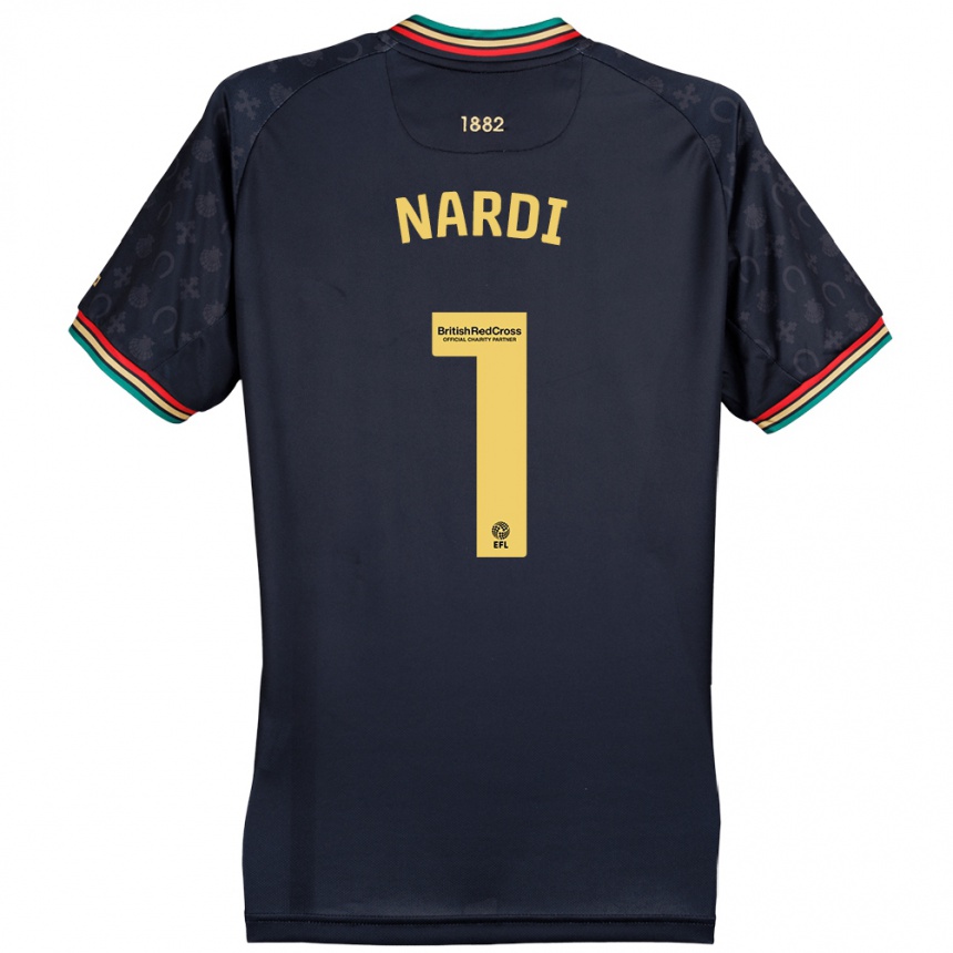 Kids Football Paul Nardi #1 Dark Navy Blue Away Jersey 2024/25 T-Shirt Nz