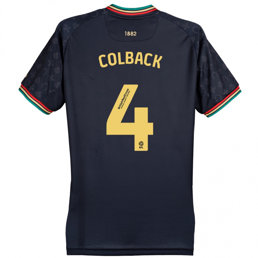 Kids Football Jack Colback #4 Dark Navy Blue Away Jersey 2024/25 T-Shirt Nz