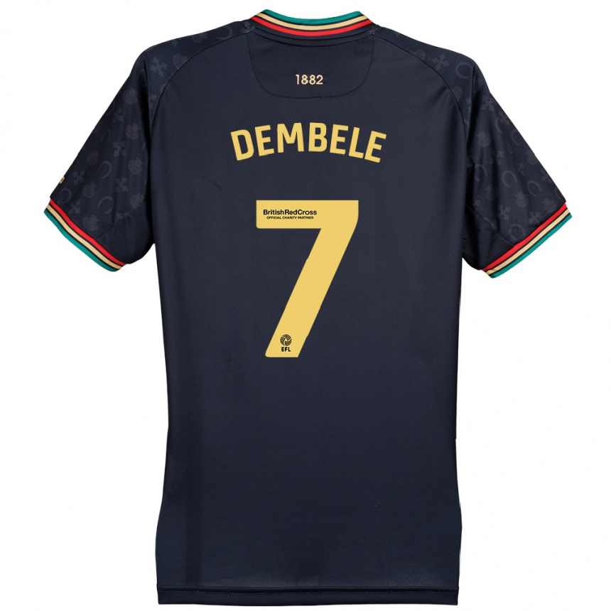 Kids Football Karamoko Dembélé #7 Dark Navy Blue Away Jersey 2024/25 T-Shirt Nz