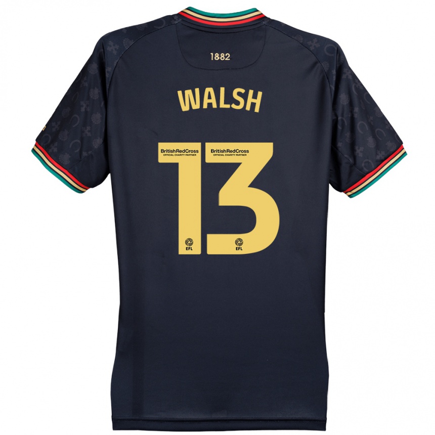 Kids Football Joe Walsh #13 Dark Navy Blue Away Jersey 2024/25 T-Shirt Nz