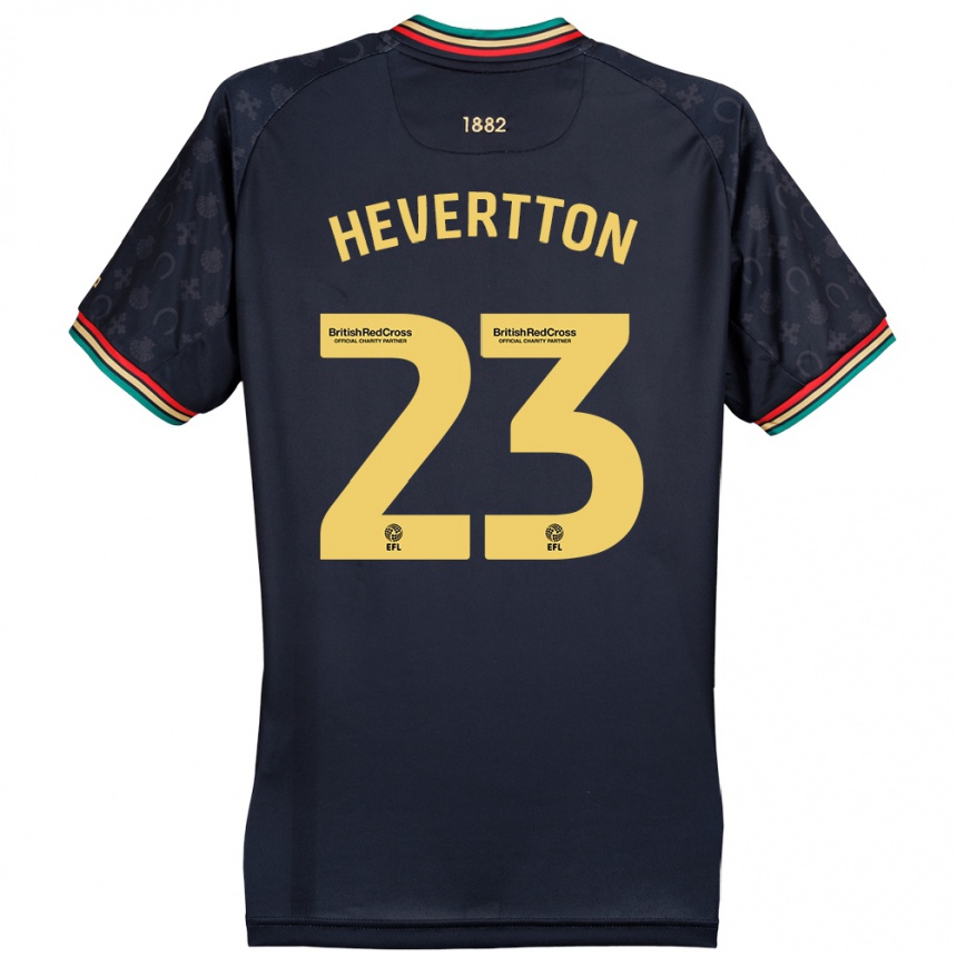 Kids Football Hevertton #23 Dark Navy Blue Away Jersey 2024/25 T-Shirt Nz