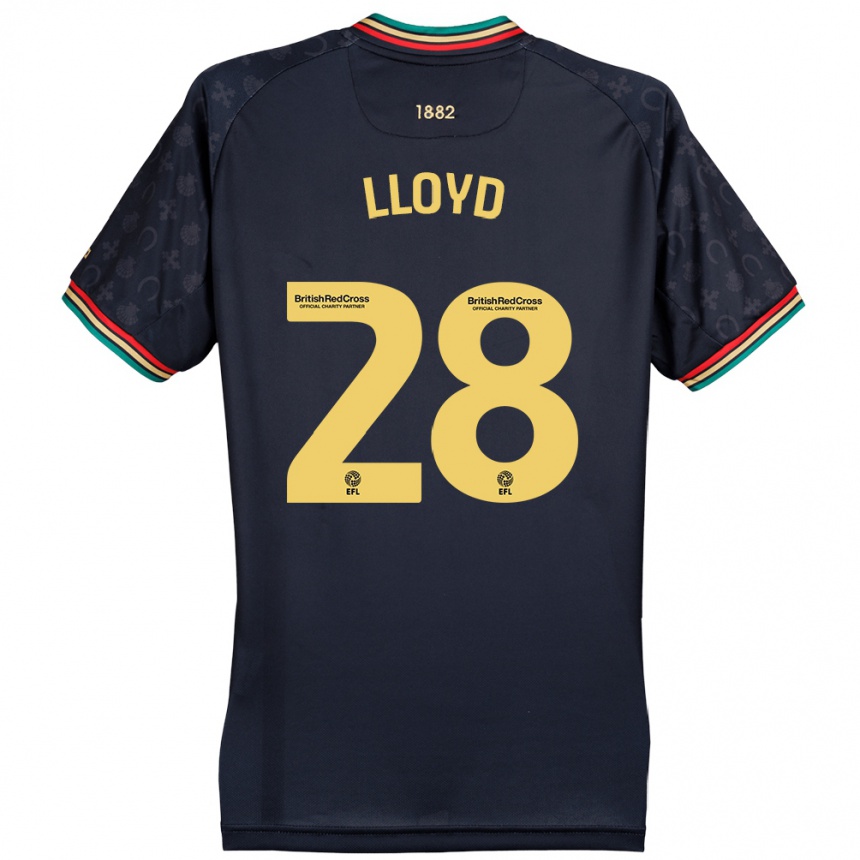 Kids Football Alfie Lloyd #28 Dark Navy Blue Away Jersey 2024/25 T-Shirt Nz