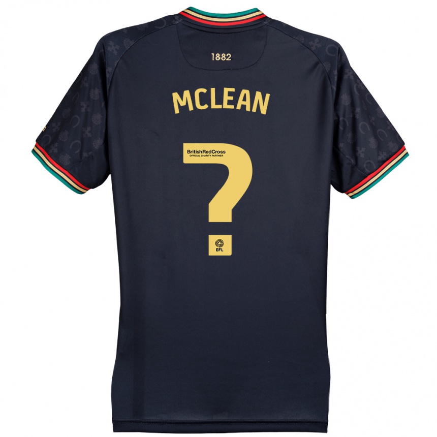 Kids Football Mason Mclean #0 Dark Navy Blue Away Jersey 2024/25 T-Shirt Nz