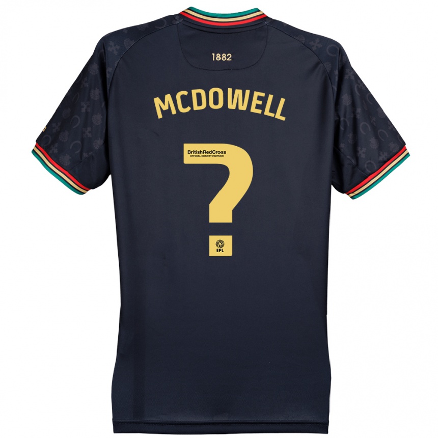 Kids Football Jack Mcdowell #0 Dark Navy Blue Away Jersey 2024/25 T-Shirt Nz