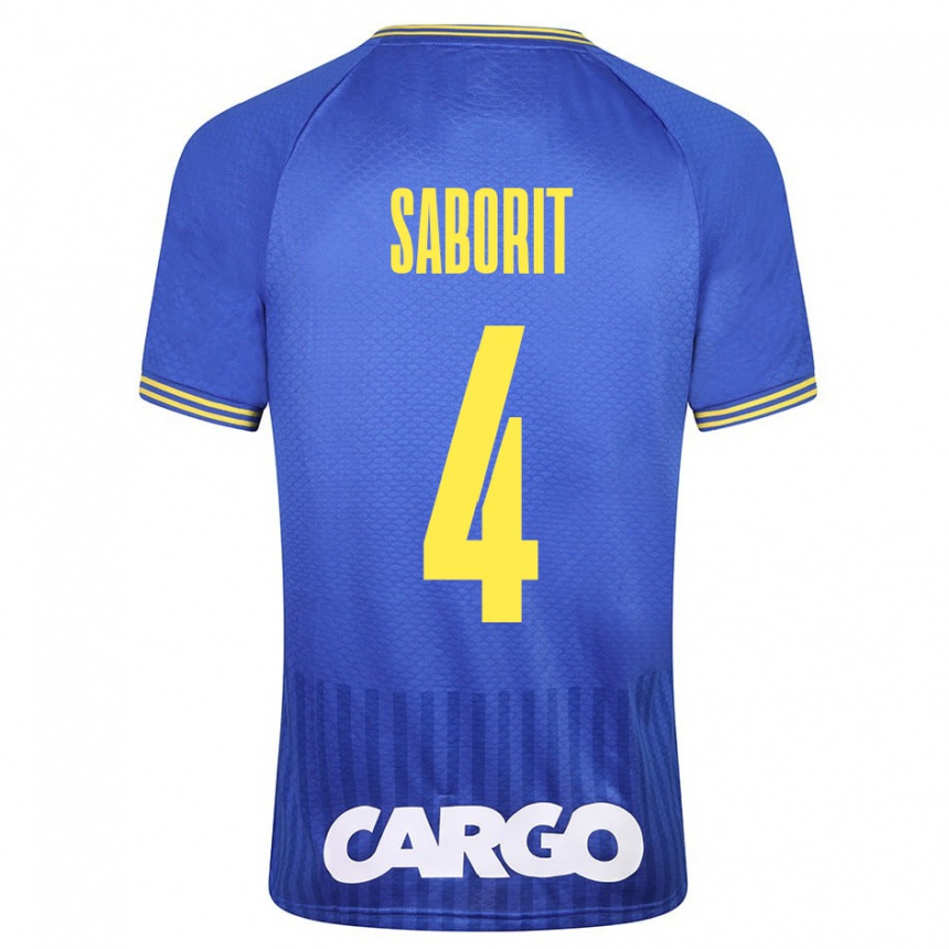 Kids Football Enric Saborit #4 White Away Jersey 2024/25 T-Shirt Nz