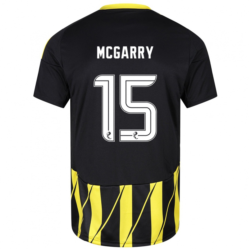 Kids Football James Mcgarry #15 Black Yellow Away Jersey 2024/25 T-Shirt Nz