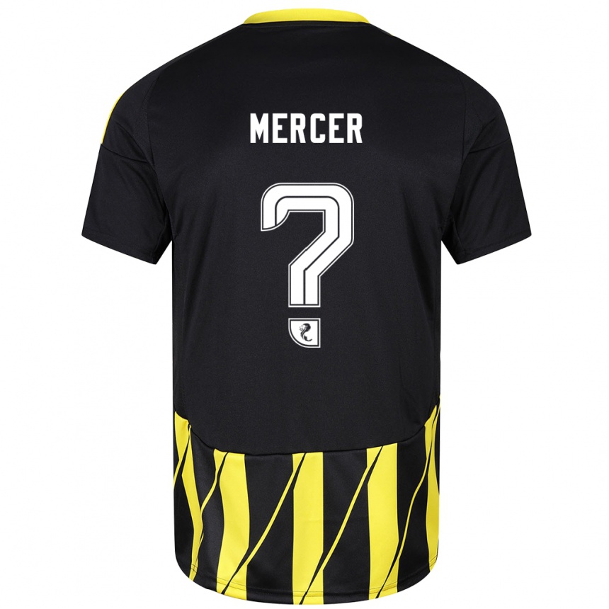 Kids Football Jamie Mercer #0 Black Yellow Away Jersey 2024/25 T-Shirt Nz