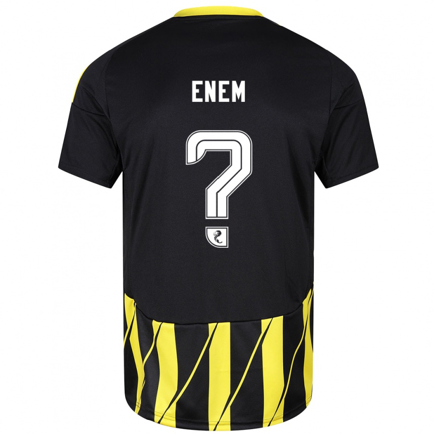 Kids Football Victor Enem #0 Black Yellow Away Jersey 2024/25 T-Shirt Nz