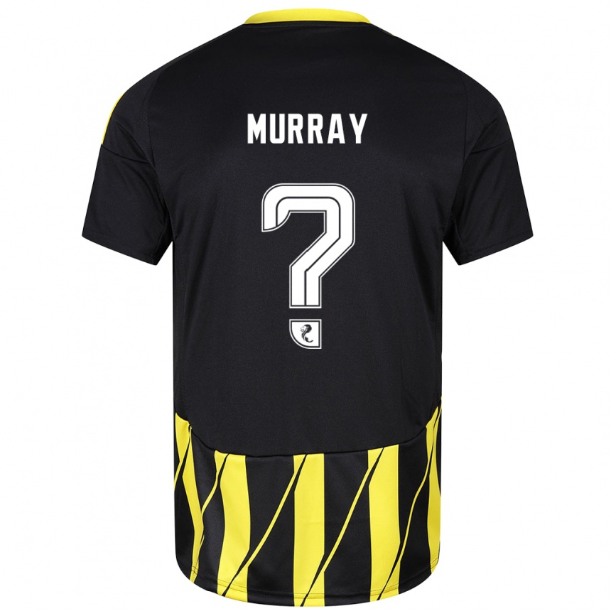 Kids Football Phoebe Murray #0 Black Yellow Away Jersey 2024/25 T-Shirt Nz