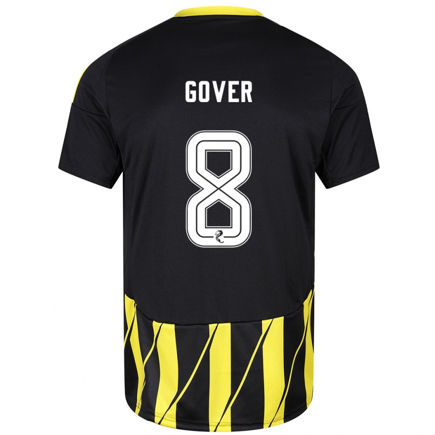 Kids Football Chloe Gover #8 Black Yellow Away Jersey 2024/25 T-Shirt Nz