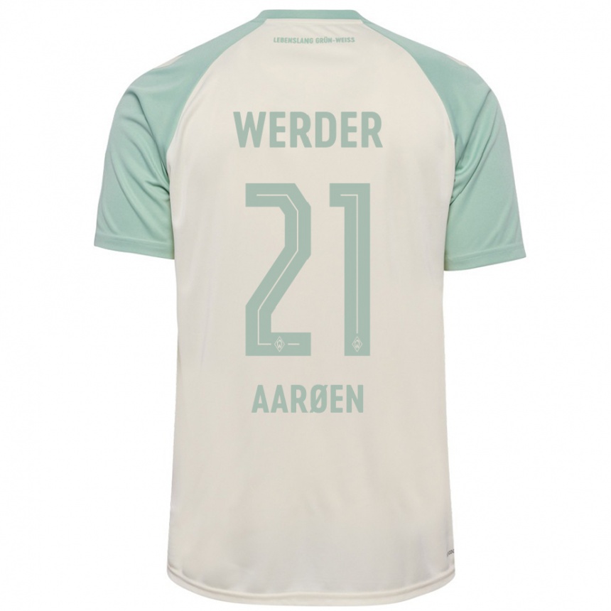 Kids Football Isak Hansen-Aaröen #21 Off-White Light Green Away Jersey 2024/25 T-Shirt Nz