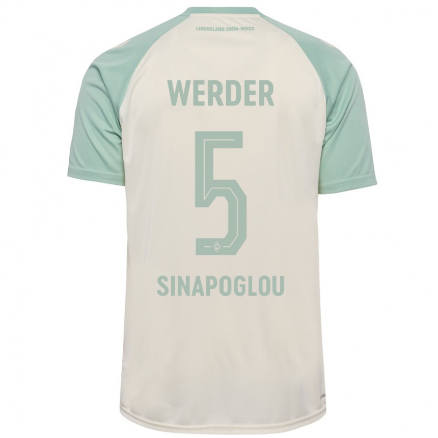 Kids Football Oguzcan Sinapoglou #5 Off-White Light Green Away Jersey 2024/25 T-Shirt Nz