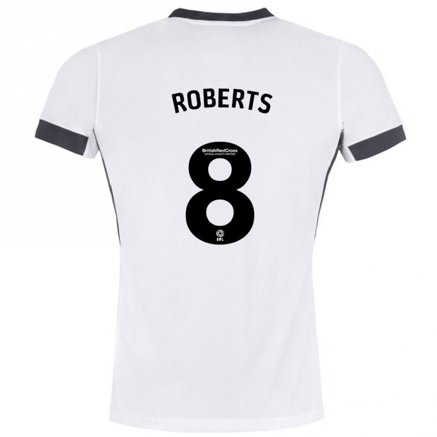 Kids Football Tyler Roberts #8 White Black Away Jersey 2024/25 T-Shirt Nz