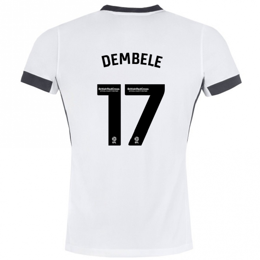 Kids Football Siriki Dembélé #17 White Black Away Jersey 2024/25 T-Shirt Nz