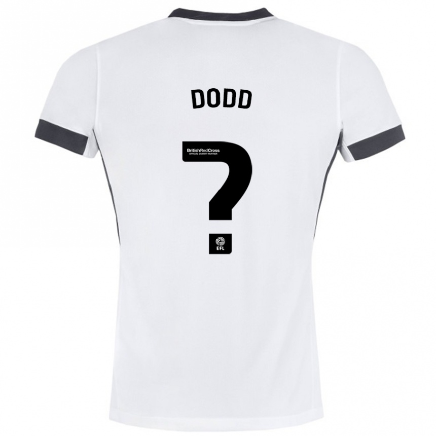 Kids Football Taylor Dodd #0 White Black Away Jersey 2024/25 T-Shirt Nz