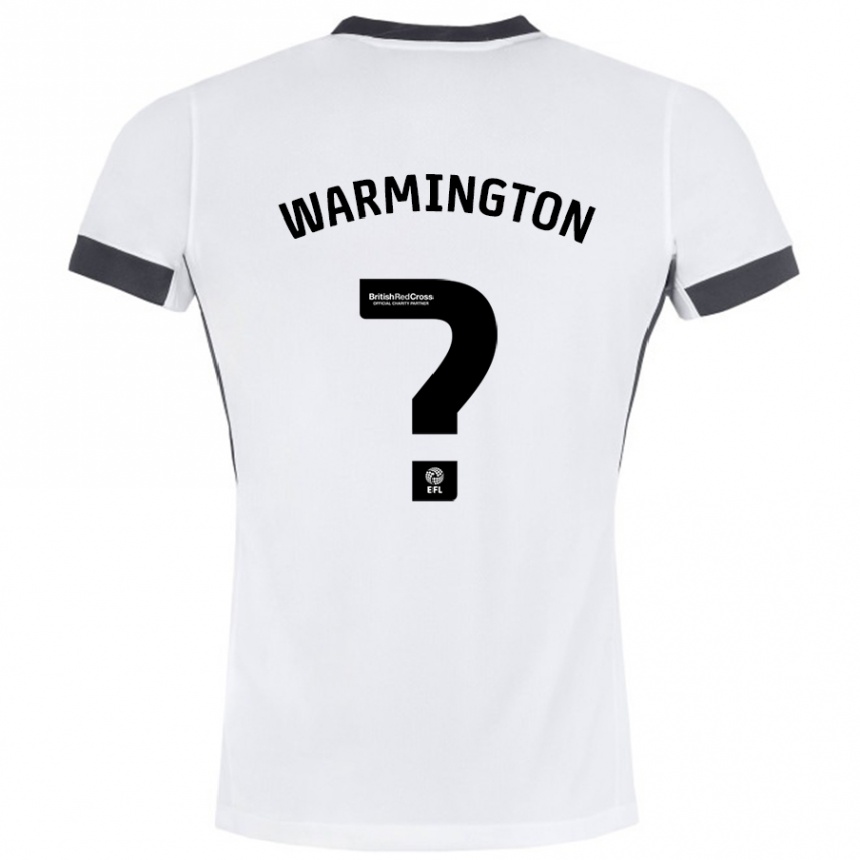 Kids Football Tyrese Warmington #0 White Black Away Jersey 2024/25 T-Shirt Nz