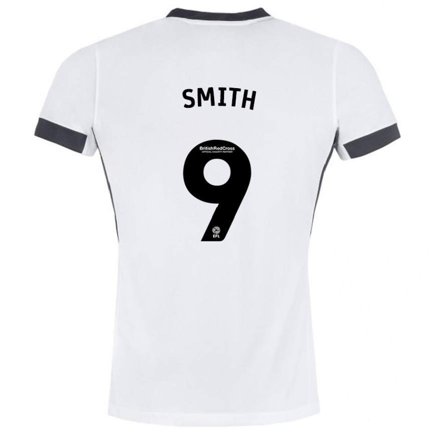 Kids Football Libby Smith #9 White Black Away Jersey 2024/25 T-Shirt Nz