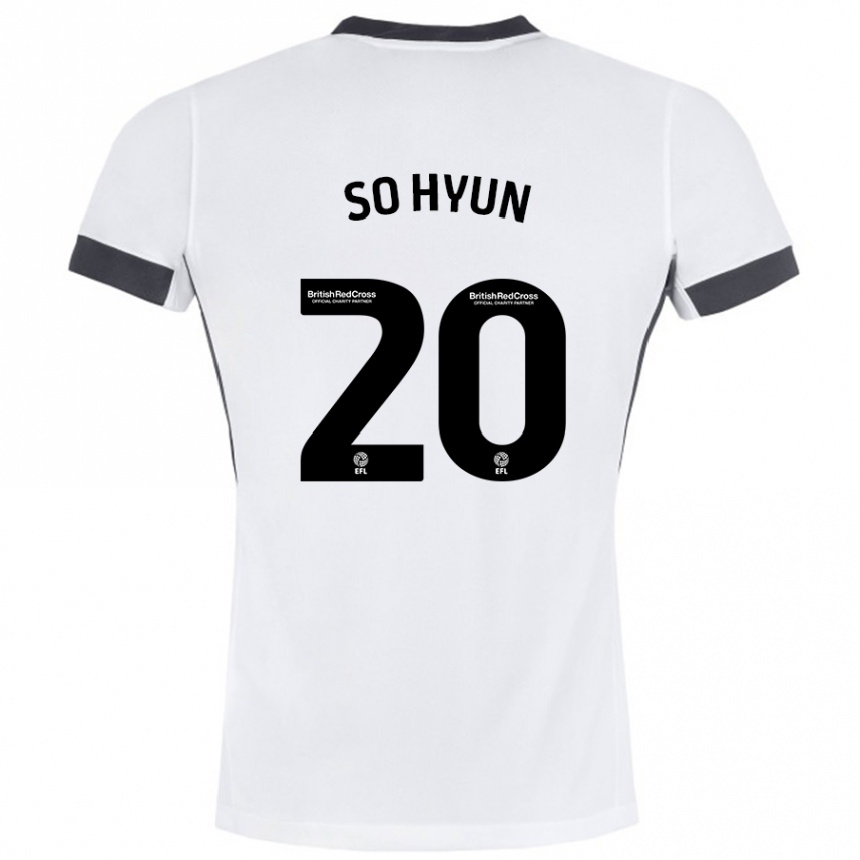 Kids Football Cho So-Hyun #20 White Black Away Jersey 2024/25 T-Shirt Nz