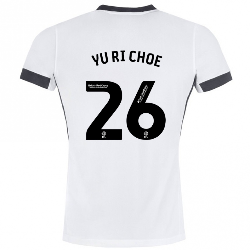 Kids Football Yu-Ri Choe #26 White Black Away Jersey 2024/25 T-Shirt Nz