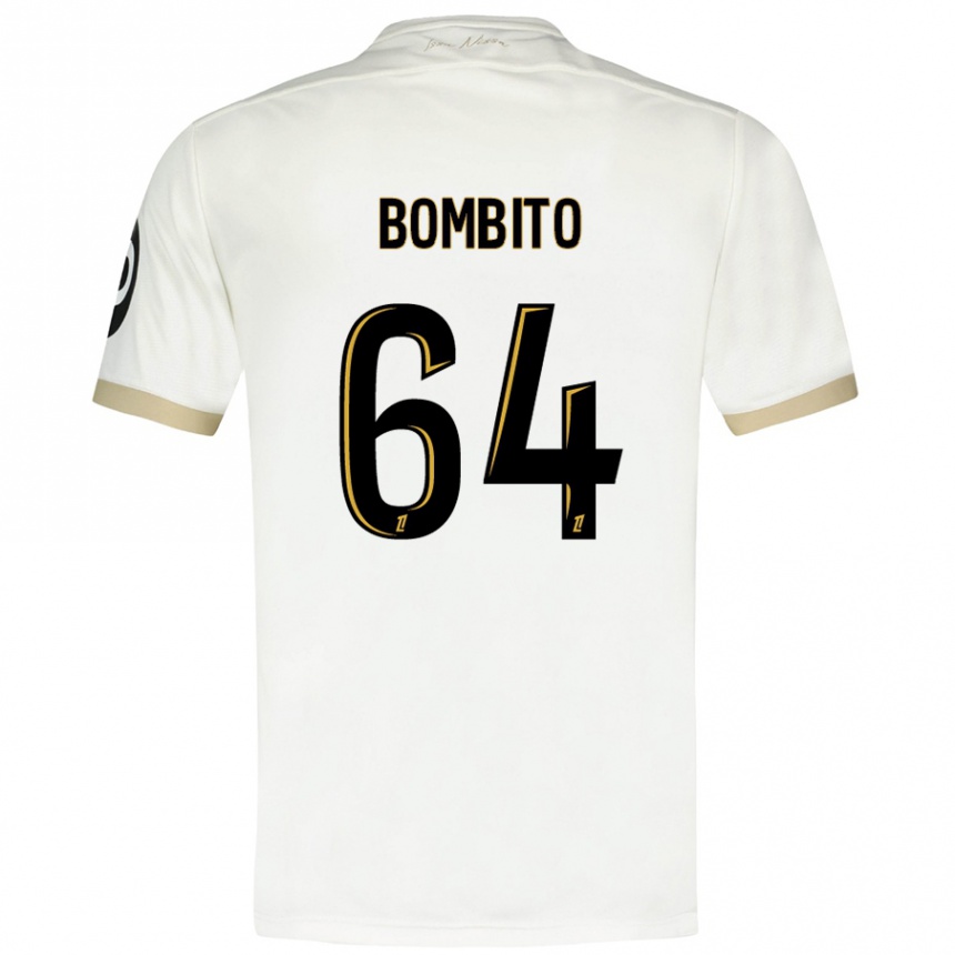 Kids Football Moïse Bombito #64 White Gold Away Jersey 2024/25 T-Shirt Nz