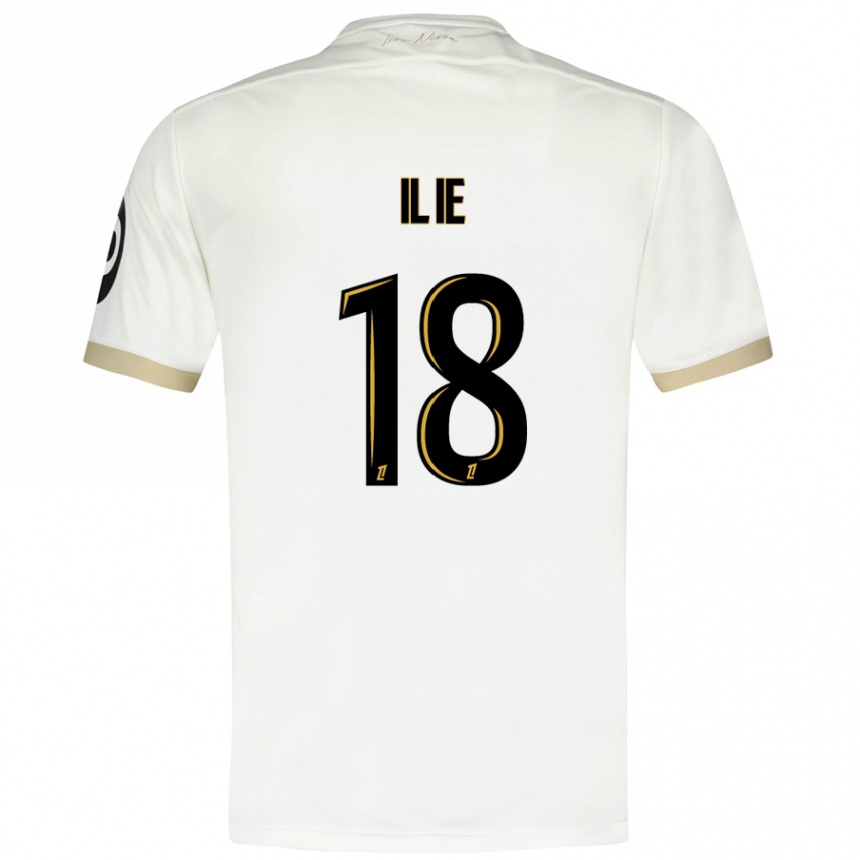 Kids Football Rareș Ilie #18 White Gold Away Jersey 2024/25 T-Shirt Nz