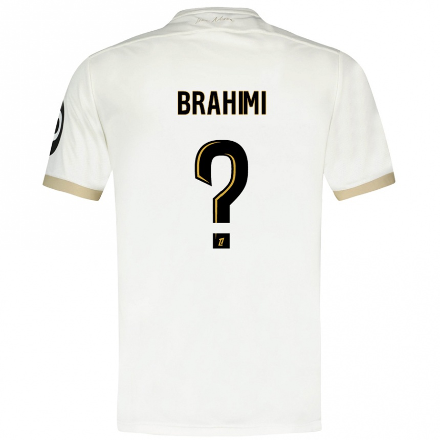 Kids Football Billal Brahimi #0 White Gold Away Jersey 2024/25 T-Shirt Nz