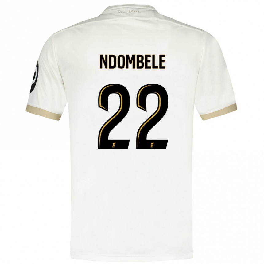 Kids Football Tanguy Ndombele #22 White Gold Away Jersey 2024/25 T-Shirt Nz