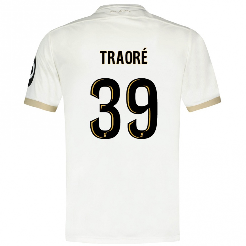 Kids Football Daouda Traoré #39 White Gold Away Jersey 2024/25 T-Shirt Nz