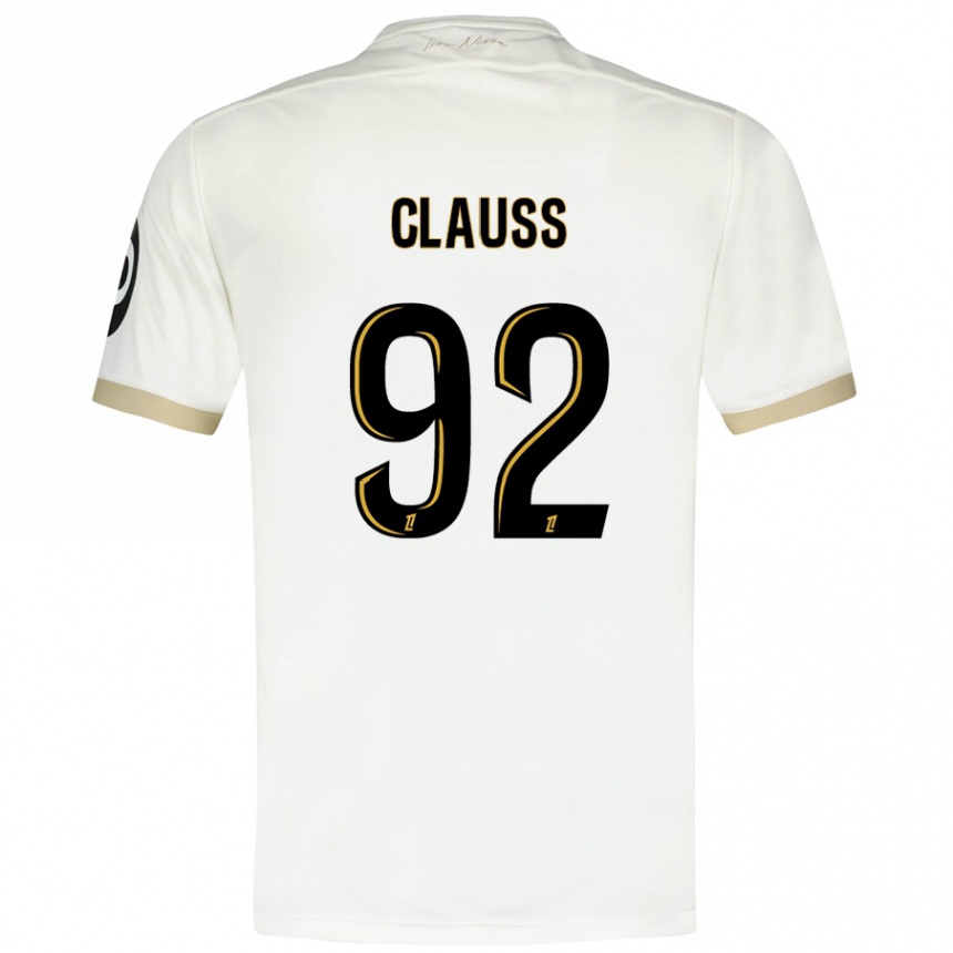 Kids Football Jonathan Clauss #92 White Gold Away Jersey 2024/25 T-Shirt Nz