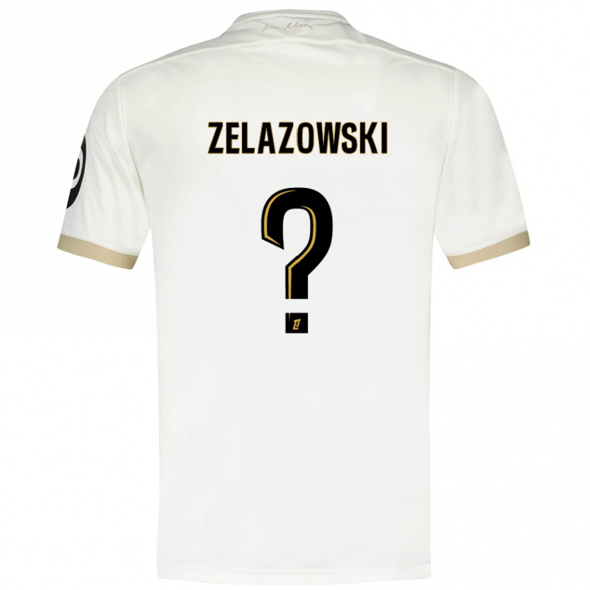 Kids Football Bartosz Zelazowski #0 White Gold Away Jersey 2024/25 T-Shirt Nz