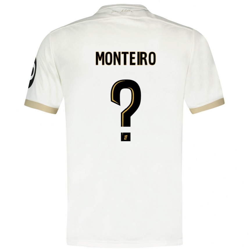 Kids Football Laurenzo Monteiro #0 White Gold Away Jersey 2024/25 T-Shirt Nz