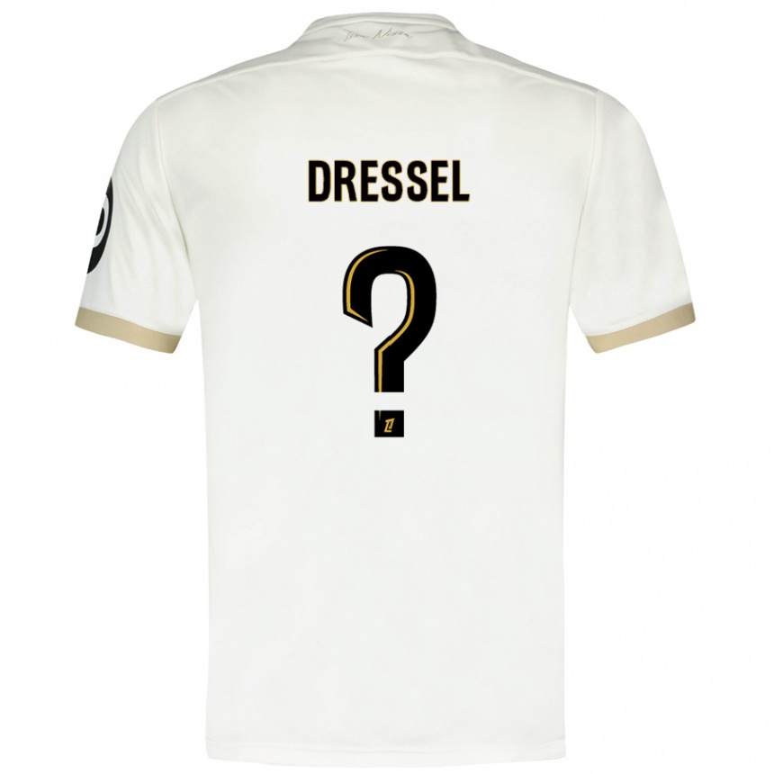 Kids Football Charlie Dressel #0 White Gold Away Jersey 2024/25 T-Shirt Nz