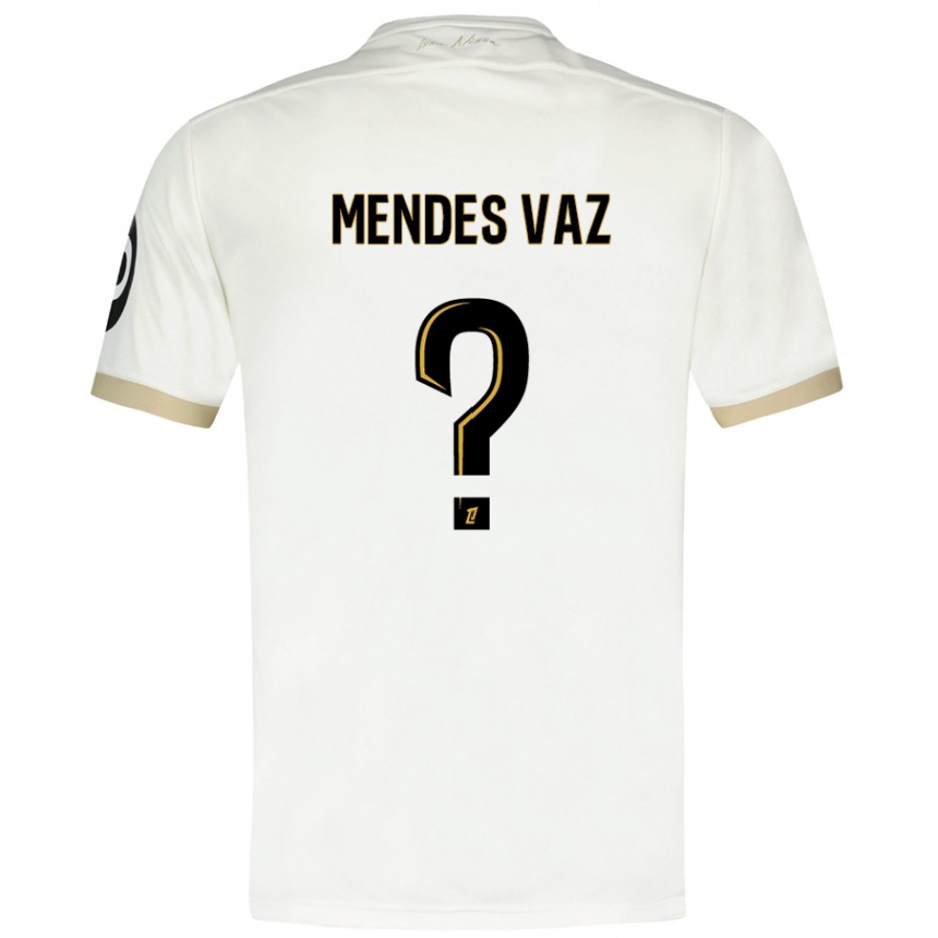 Kids Football Hernâni Mendes Vaz #0 White Gold Away Jersey 2024/25 T-Shirt Nz