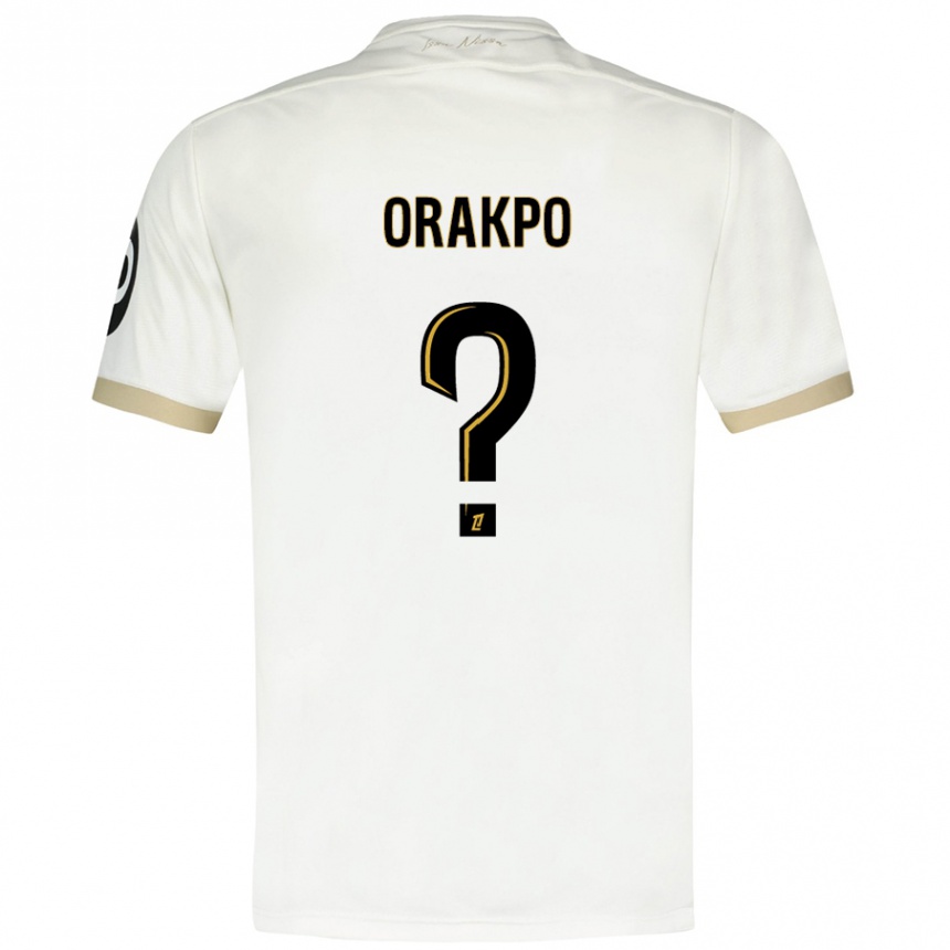 Kids Football Victor Orakpo #0 White Gold Away Jersey 2024/25 T-Shirt Nz