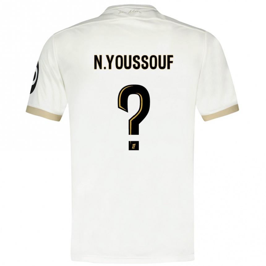 Kids Football Naké Youssouf #0 White Gold Away Jersey 2024/25 T-Shirt Nz