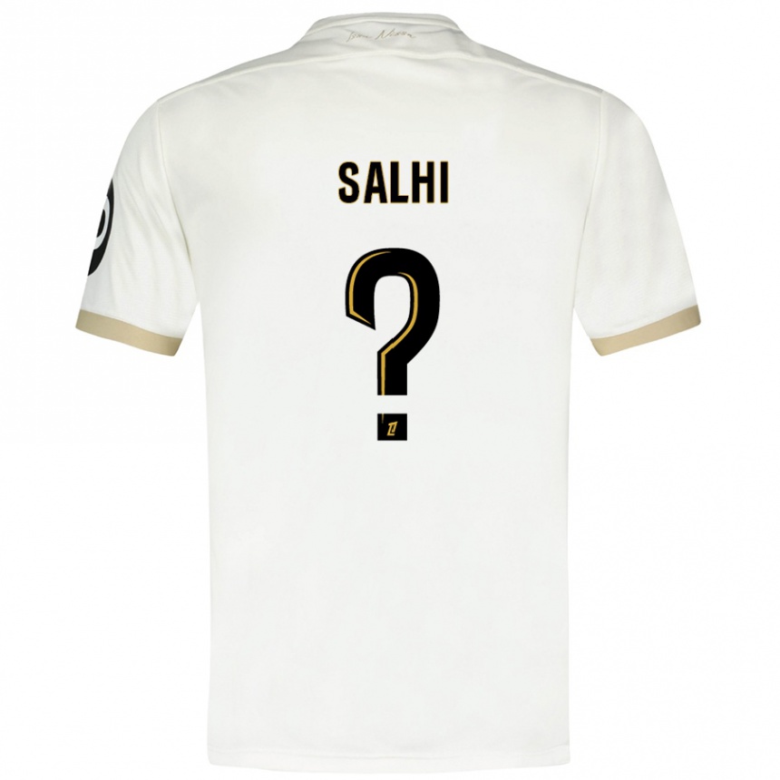 Kids Football Iliesse Salhi #0 White Gold Away Jersey 2024/25 T-Shirt Nz