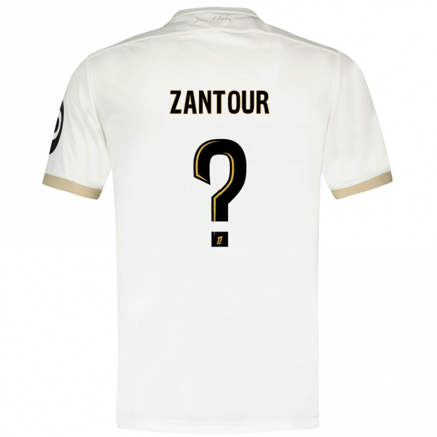 Kids Football Ishaq Zantour #0 White Gold Away Jersey 2024/25 T-Shirt Nz