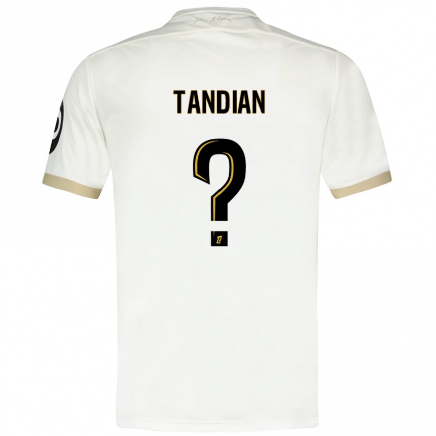 Kids Football Elage Tandian #0 White Gold Away Jersey 2024/25 T-Shirt Nz