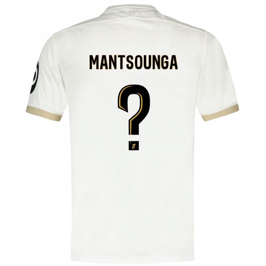 Kids Football Brad-Hamilton Mantsounga #0 White Gold Away Jersey 2024/25 T-Shirt Nz