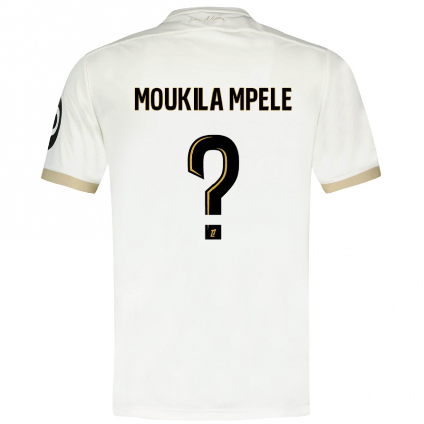 Kids Football Beny Moukila Mpele #0 White Gold Away Jersey 2024/25 T-Shirt Nz