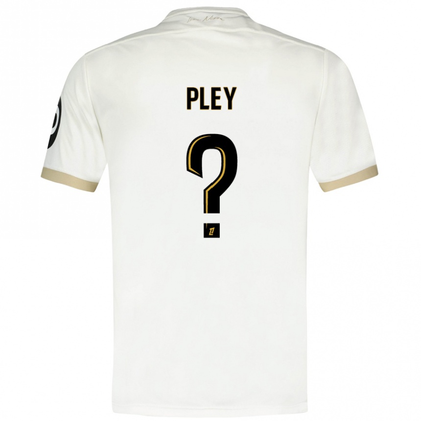 Kids Football Lenny Pley #0 White Gold Away Jersey 2024/25 T-Shirt Nz