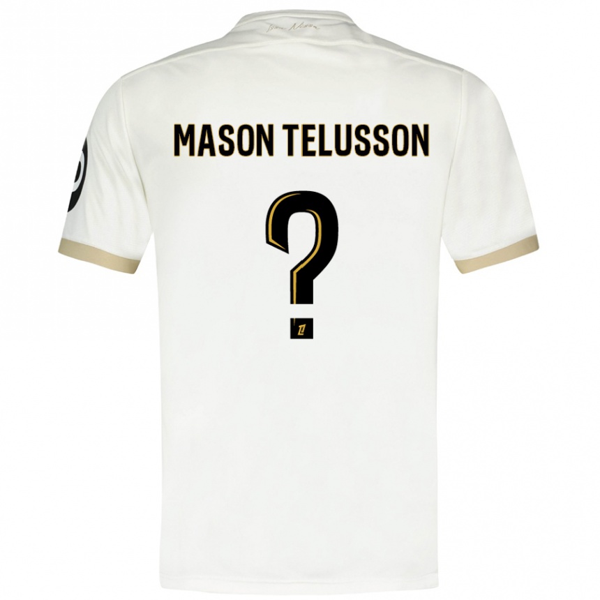 Kids Football Jah Mason Telusson #0 White Gold Away Jersey 2024/25 T-Shirt Nz