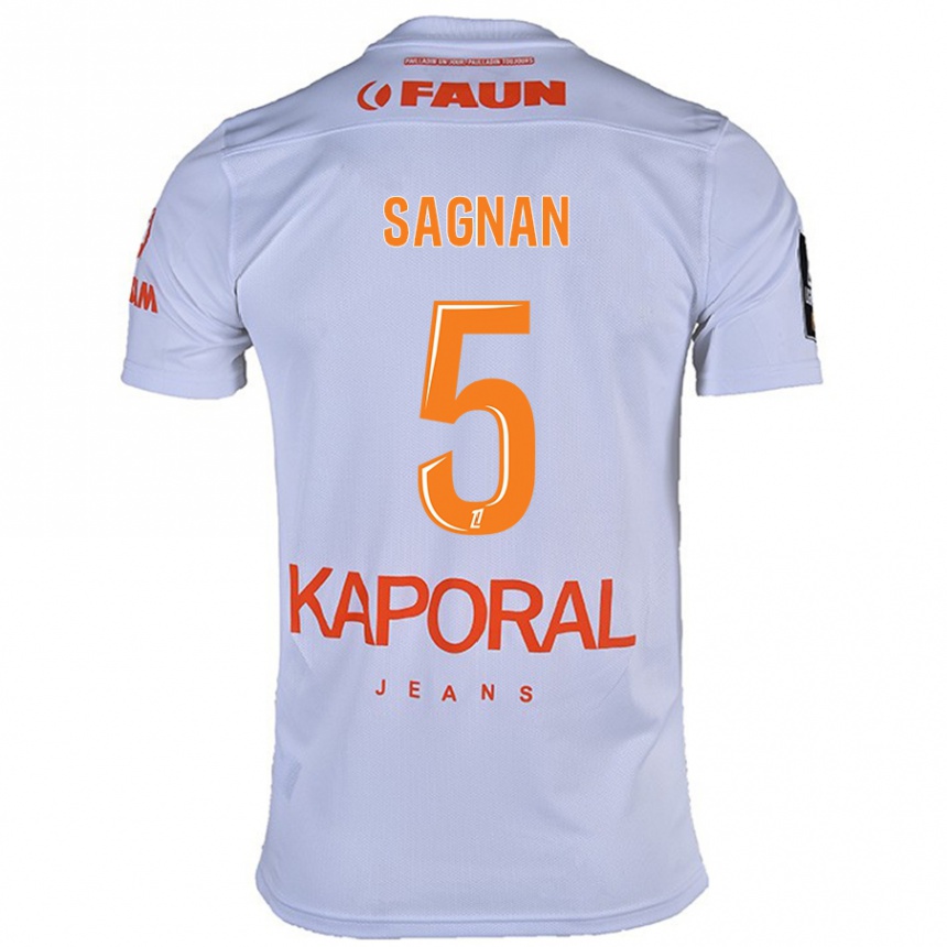 Kids Football Modibo Sagnan #5 White Away Jersey 2024/25 T-Shirt Nz